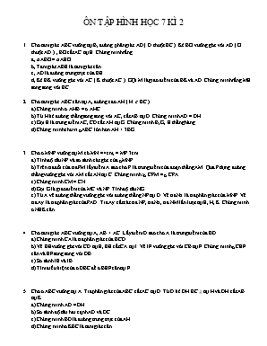 Bài tập ôn tập Hình học 7 - Học kỳ II